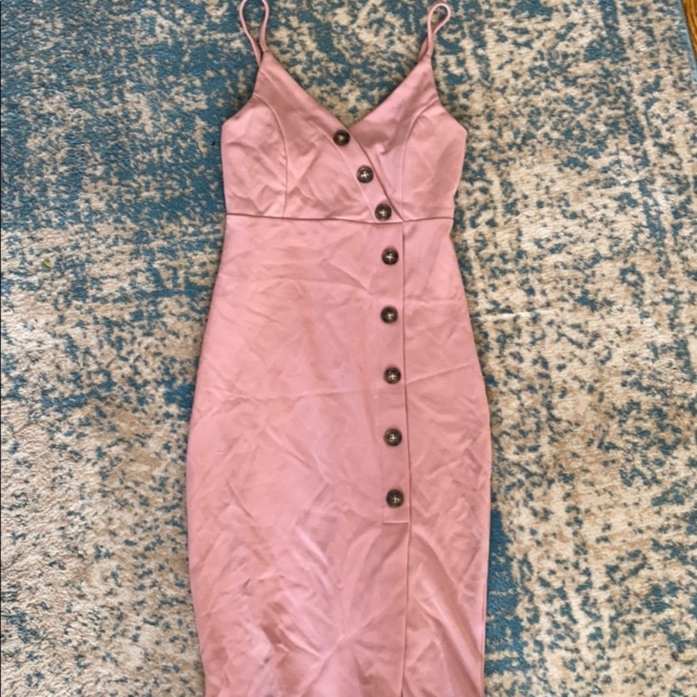 Baby Pink Midi Dress
